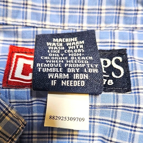 Chaps Baby Boy 18M Shirt Long Sleeve Button Down Blue Embroidered Logo Easter - Picture 7 of 7